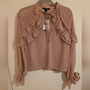 Forever 21 Pink Ruffled Blouse